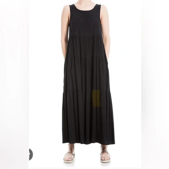 Max Studio Black Tiered Maxi Dress